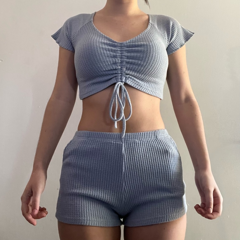 Baby blue matching short set